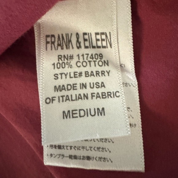 Frank & Eileen Barry Button-Down Top Shirt Blouse, Burgundy Red, Size M - Picture 10 of 11